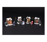 10 Pc LED Light Up Christmas Scene Festive Town Illuminated Decoration