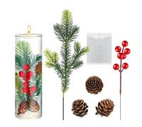 Christmas Vase Filler - Stems with Christmas Berries and Artificial Pine Cones | Plaantes and Pine Cones Real Touch for Home Decor, Weddings, Winter Tree Wreath, Large
