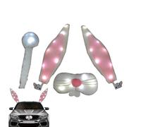 Christmas Vehicle Antlers - Reindeer Car Decoration Set, led nose accessory, waterproof festive antlers, jingle bells ornament | reindeer kit for truck SUV van holiday auto celebration outdoor decor p