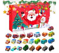 Christmas Vehicle Toys advent calend ar 2025, 24 Days Christmas plasti c Pull Back Cars Countdown Calendar With 24 Types Of Engineering Vehicles, For Holiday Birthday Festival Family Fun Classroom