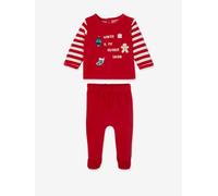 Christmas Velour Pyjamas for Babies dark red
