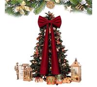 Christmas Velvet Bow 200 x 50cm Extra Large Christmas Tree Topper Bows with Long Streamer Front Door Red Xmas Bow Ornament Giant Velvet Bows Decor for Xmas Tree Topper Fireplace Door Window Home Party