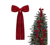 Christmas Velvet Bow, 22cm X 45cm Large Red Door Bows Christmas Tree Bow Wreath Bow Festival Wrapping Christmas Tree Topper Ornament Bow