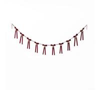 Christmas Velvet Bow Garland 200cm Red Flocked ReadytoHang Polyester | PreTied bows spaced evenly for durable polyester plush texture suits mantels staircases doorways traditional holiday