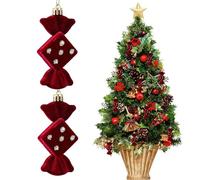 Christmas Velvet - PP Flocking 14x4.5cm 2 Pieces | Hanging Tree | Elegant Flocking For Trees, Garlands, Wreaths And Decoration