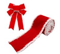 Christmas Velvet Ribbons Decorative Ribbons Rolls DIY Craft Ribbon Fabric Ribbon Wire Edge Ribbons for Gift Wrapping Wreath Holiday Decoration 2.5 inch x 5.5 Yard