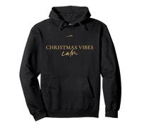 Christmas Vibes Calm Minimalist Holiday Typography Gift Pullover Hoodie