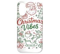 Christmas Vibes Festive Holiday Doodle Santa Tree Reindeer Case for iPhone 17