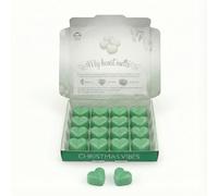 Christmas Vibes Wax Melts - 96 Hours Burn Time - 16 x 6g Heart-Shaped Christmas Vibes Scented Wax Melts in an ElegantPresentation Gift Box - Spotless Leopard