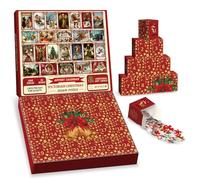 Christmas Victorian Vintage Advent Calendar 2024 Puzzle for Adults 1000 Pieces, Christmas Collage Countdown Jigsaw Puzzle, Winter Holiday Santa Claus Puzzles