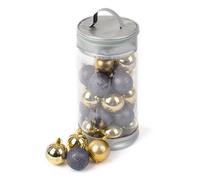 Christmas Village 30PC Classic Christmas Bauble Set - 6cm in Metallic Gold Christmas Village Metallic Gold