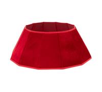 Christmas Village 68cm Velvet Christmas Tree Skirt - Luxury Foldable Design, Fits Up to 66cm Tree Stand, Festive Holiday Decoration (Red)