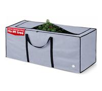Christmas Village 9ft Christmas Tree Storage Bag - Heavy Duty Extra Large Christmas Tree Bag with Full Length Double Stitched Zip and Carry Handles (Grey, 9ft Xmas Tree Storage Bag)