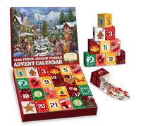 Christmas Village Advent Calendar Puzzles for Adults 1000 Pieces Winter Beautiful Scenic, Christmas Advent Countdown Jigsaw Puzzles, Xmas Holiday Tree Nutcracker Snowman Puzzle