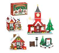 Christmas Village Building Blocks Set, Architecture Model Kits 969 PCS | Xmas Town Bricks Toys with Hotel, Bakery, Park & Tree, Table Decoration for Room, Holiday Gifts for Adults, Teens