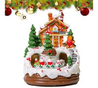 Christmas Village Display - Resin Christmas Village with Music | Collectible Buildings, Christmas Town Scene Display, Christmas Village Figurines for Home