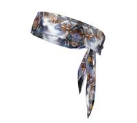 Christmas village Double-sided athletic bandage with printed sports headband suitable for tennis ninja karate running and yoga