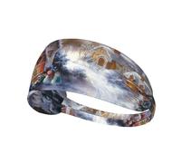 Christmas village Elastic sports headband printed sports headband suitable for running fitness tennis yoga
