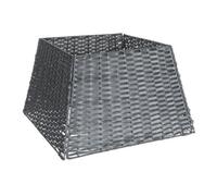 Christmas Village Faux Rattan Grey Christmas Tree Skirt Basket Cover With Frame Durable Hand Crafted Foldable For Holiday Décor