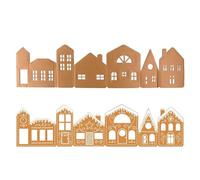 Christmas Village - Foldable Gingerbread House Decor For Holiday Display | Paper Material With String Lights, Festive Table Centerpiece, For Kitchen, Bedroom, Living Room Decoration