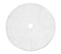 Christmas Village Fur Faux Tree Skirt Base Cover Mat perfect for Xmas, Parties, Holidays, Home Decor, Christmas Decorations, with Snowflake Design (White, 90cm)
