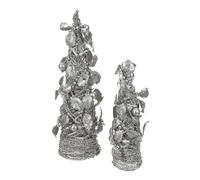 Christmas Village Handcrafted Christmas Tree Twin Set in Silver Christmas Village Silver