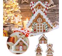 Christmas Village Holiday Desktop Ornament Featuring Meticulously Painted Snowy Cottage Scene for Festive Seasonal Tabletop Display (A, 11. 5cm)