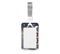 Christmas Village House Print Heavy Duty Badge Holder with Retractable Reel, Id Badge Holder Key Card Work Badge Clip for Nurse Teacher Student Office Women Men