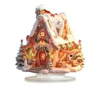 Christmas Village Houses - 20x19cmCabin House Lighting Building, Festive Snow House Décor | Christmas Winter Snow Houuse | Christtmas Cottage With LED Light For Holiday Cheer Bedroom Tea Room