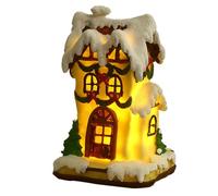 Christmas Village Houses Battery Operated, Christmas Lights Home Decorations Desk, Resin Christmas Glowing House Figurine For Winter Table Decoration, House Decor