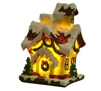 Christmas Village Houses Battery Operated, Christmas Lights Home Decorations Desk, Resin Christmas Glowing House Figurine For Winter Table Decoration, House Decor