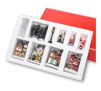 Christmas Village Houses Decorations,Christmas Village Sets Battery Operated Mini Christmas Village House Ornaments Buildings Light Up Scene Christmas Decorations,Village Houses Snow Cover Decor
