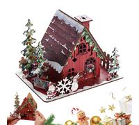 Christmas Village Houses | Funny DIY No Glue Mini Puzzle Home Decor | Christmas Village Decor House Model for Kids Desk Fireplace Office Winter Party Adults Family Indoor Table