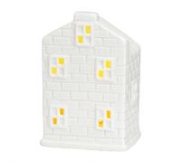 Christmas Village Houses, White Ceramic Christmas Village Set with Illumination and Remote Control, Rustic Farmhouse Holiday Decor for Home Tabletop Display and Indoor Xmas Decorations (RH2275 1pcs)