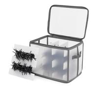 Christmas Village Icicle Lights Storage Decorations Holder Large Plastic Bag Box Cube Xmas Perfect for Light Baubles Tinsel - Frost Transparent (Grey)