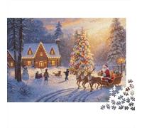 Christmas Village Jigsaw Puzzles 1000Pc Recycled Material Winter Wonderland Puzzle for boy & girl Fun Present & Activity for Home Ideal for Child‘s Birthday Gift 70x50cm/1000pcs