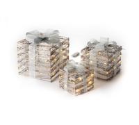 Christmas Village LED Festive Christmas Gift Box Set in Silver Christmas Village Silver