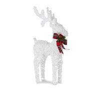Christmas Village Light Up Glitter Reindeer Decoration - White