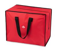 Christmas Village Premium Christmas Decoration Storage Bag Organiser Lights Zip Up Sack Xmas - Stores Ribbon Tinsel Wreath Stocking Lights Bow Tags, Gift Wrap Paper Tidy (Red)
