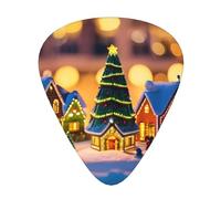 Christmas village Print 12 Pcs Guitar Picks Fit Lovers 3 Different Thickness 0.46 0.71 0.96mm