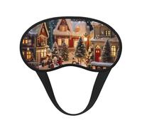 Christmas Village Print Fashion Sleep Eye Mask for Men Women, 100% Blackout Eye Mask, Soft Covering Strong Light, Suitable for Travel/Yoga/Nap