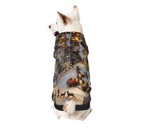 Christmas village Printed Dog Hoodie Soft Dog Sweatshirt Cute Cat Dog Clothes for Small Dogs Kitten Puppy, M