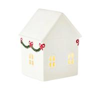 Christmas Village - Resin Party Decorations - Lighted Christmas Village Houses Table Decor - for Bedroom Living Room Office Desk Shelf Apartment Farmhouse Indoor Holiday