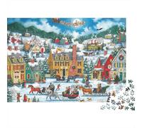 Christmas Village Scene_13 1000 Pieces Eco-Friendly Paper Jigsaw Puzzle Bundle for Senior Enthusiasts, Stress Relief Puzzle, Travel Activity, Popular 38x26cm/1000pcs
