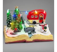 Christmas Village Scene Decoration Musical LED Santa Reindeer Caravan Ornaments Christow Multi One Size