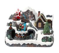 Christmas Village Scene Decorations, Animated Moving Train Music Box