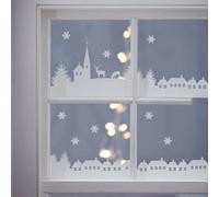 Christmas Village Scene Window Sticker - Festive Holiday Decor