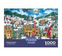 Christmas Village Scene3 Firm Interlocking Design Great Gift Choice for Puzzle Lovers, Friends And Family on Any Occasion 52x38cm/1000pcs