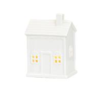 Christmas Village Sets,Ceramic LED Lighted Christmas Village Houses,White Porcelain Village Town Houses,Christmas Town Scene Desktop Ornaments,Xmas Holiday Farmhouse Rustic Decor for Home Table Room