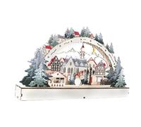 Christmas Village Sets - Christmas Village Scene | Christmas Decorations | Christmas Table Centrepiece | Christmas Table Decoration | Wood Christmas Light Up Tabletop Decoration | Led Village Houses